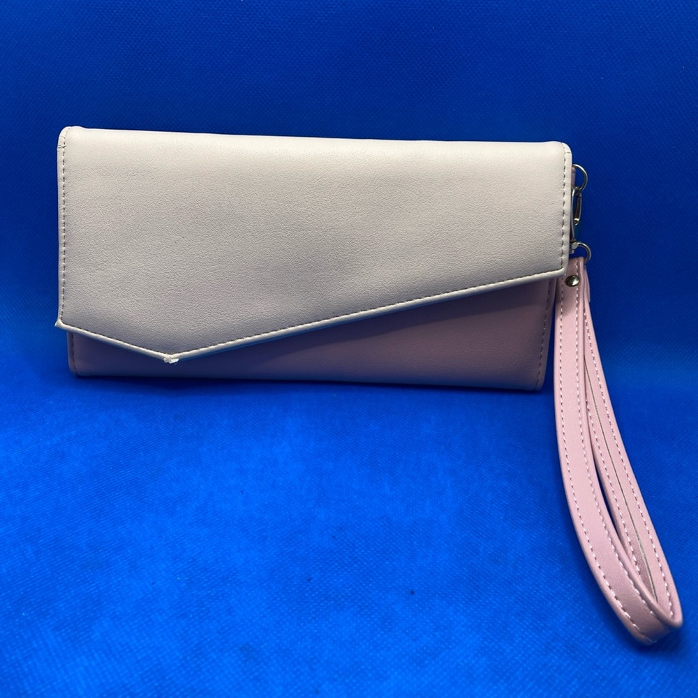 Damsel in Defense Light Pink Envelope Wristlet Clutch with Strap